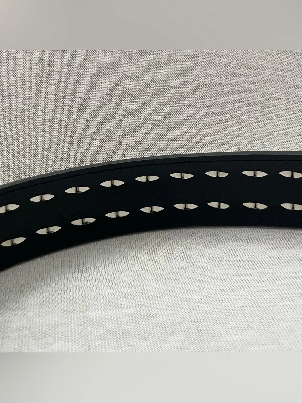 Loosey Studded Pyramid Belt Black Faux Leather with Silver Hardware